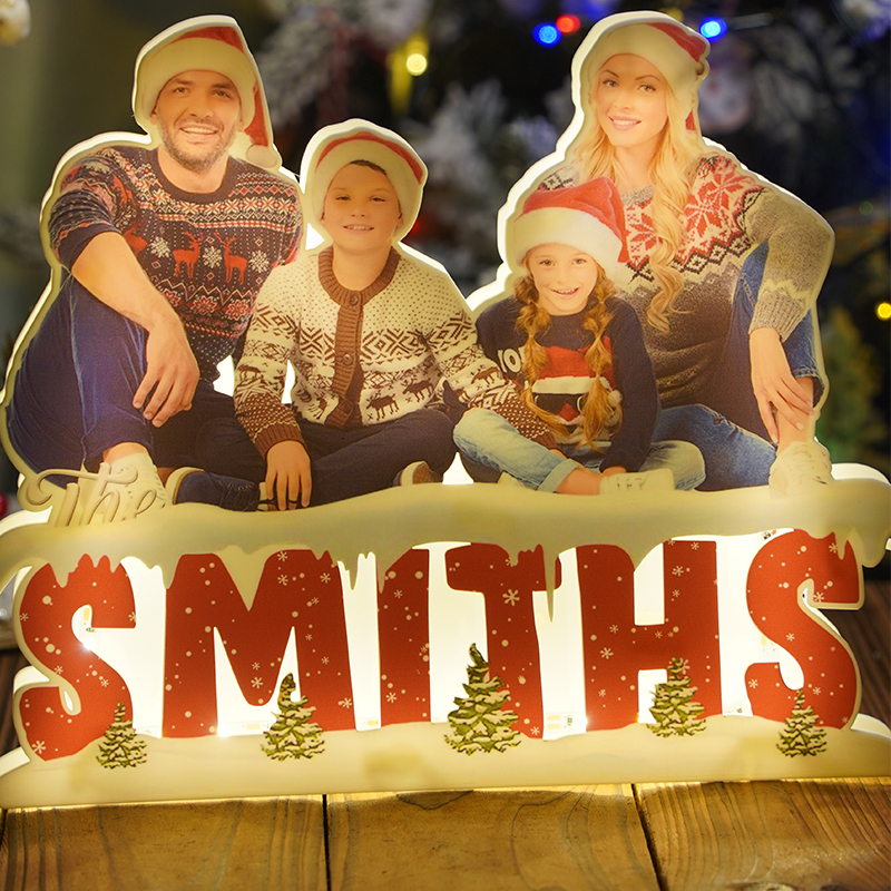 Personalised Christmas Family Photo Acrylic Light