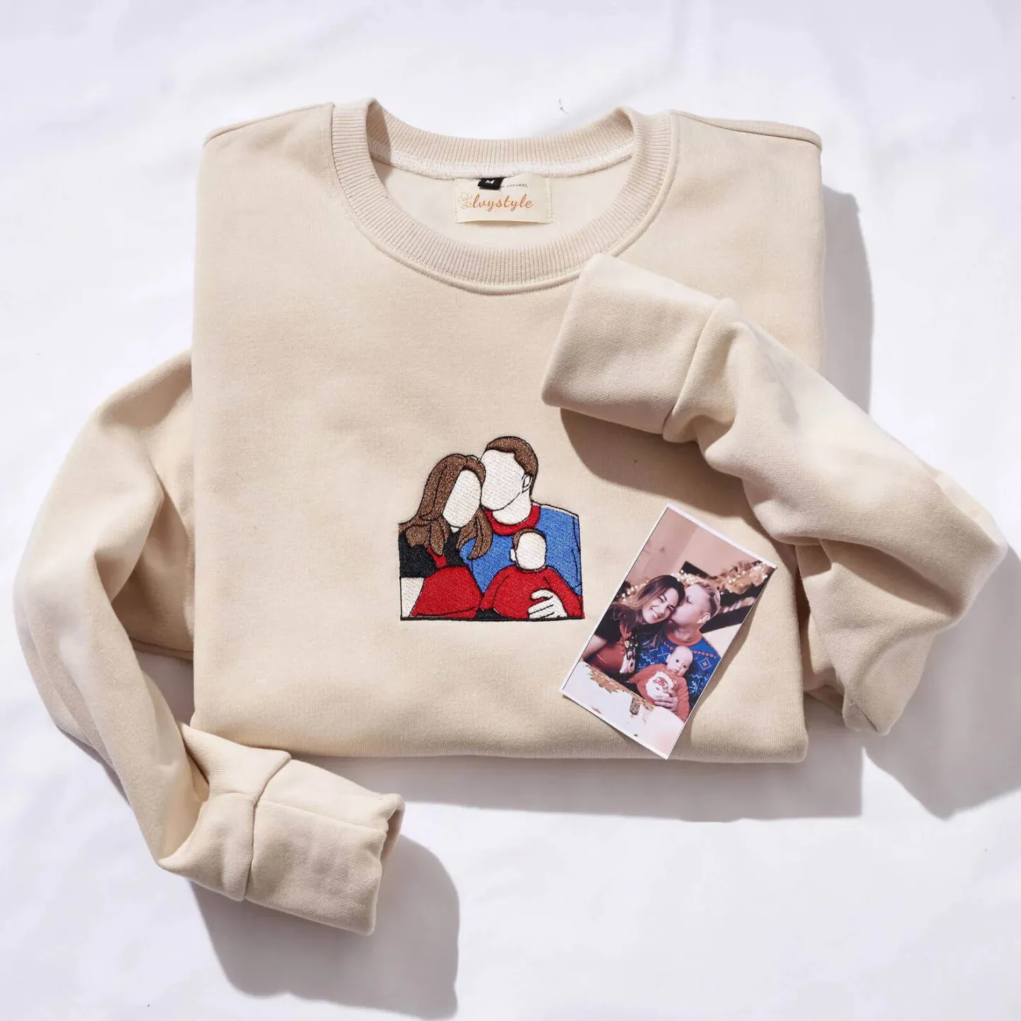 Custom Embroidered Sweatshirt with a Photo Portrait 