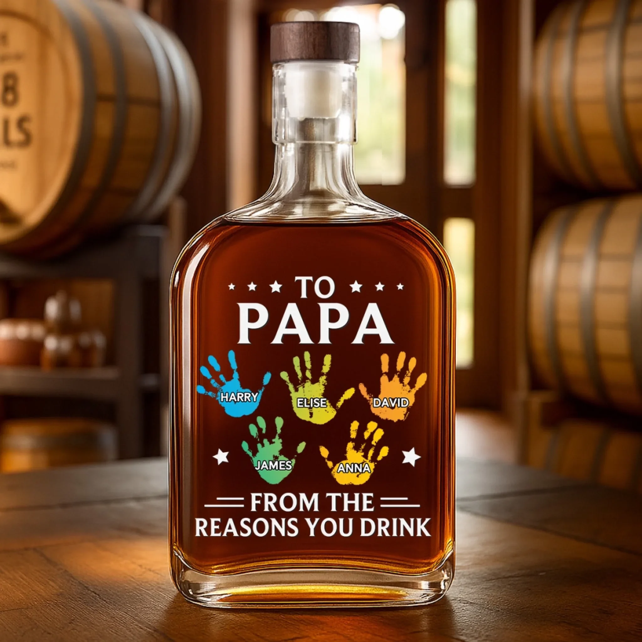 To My First And Forever Hero - Family Personalized Custom Whiskey Bottle - Father's Day, Gift For Dad, Grandpa