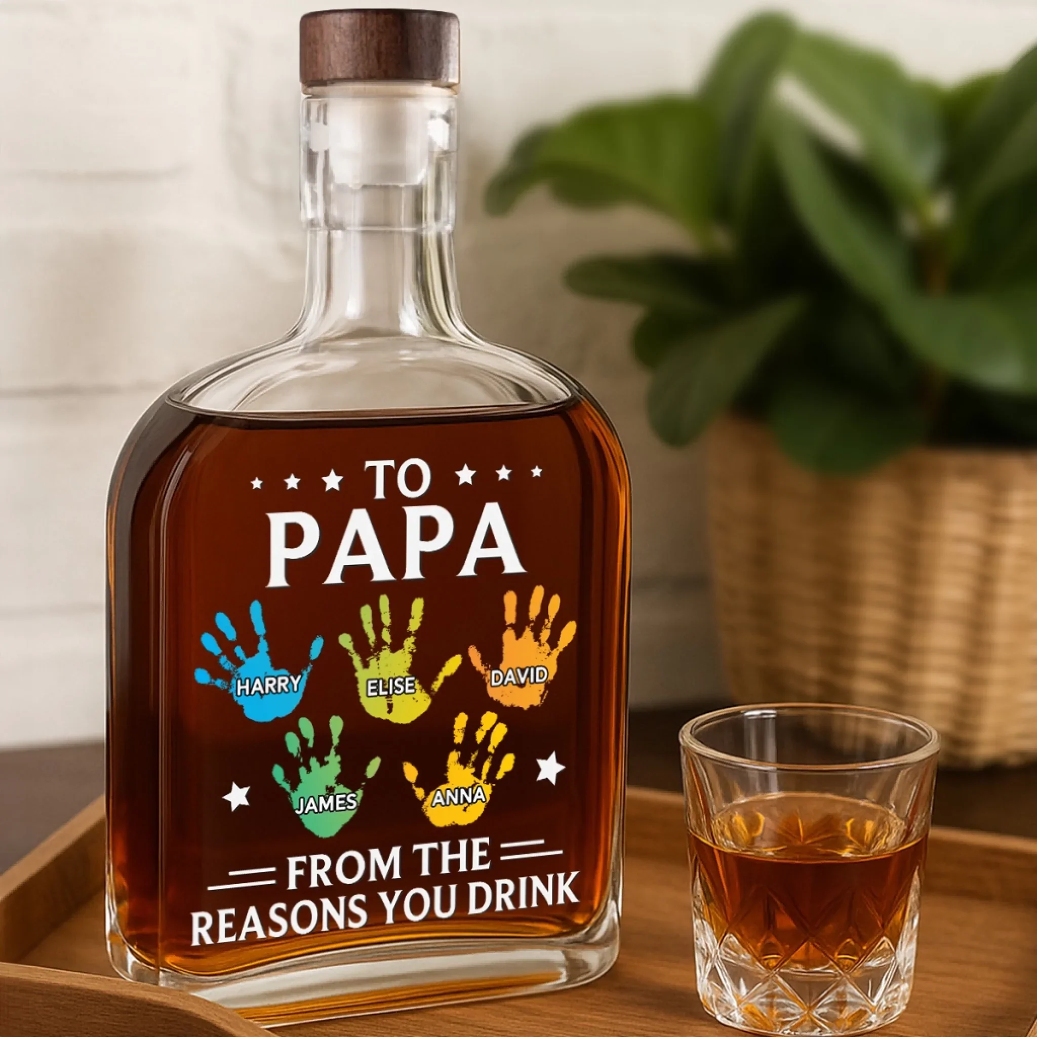 To My First And Forever Hero - Family Personalized Custom Whiskey Bottle - Father's Day, Gift For Dad, Grandpa