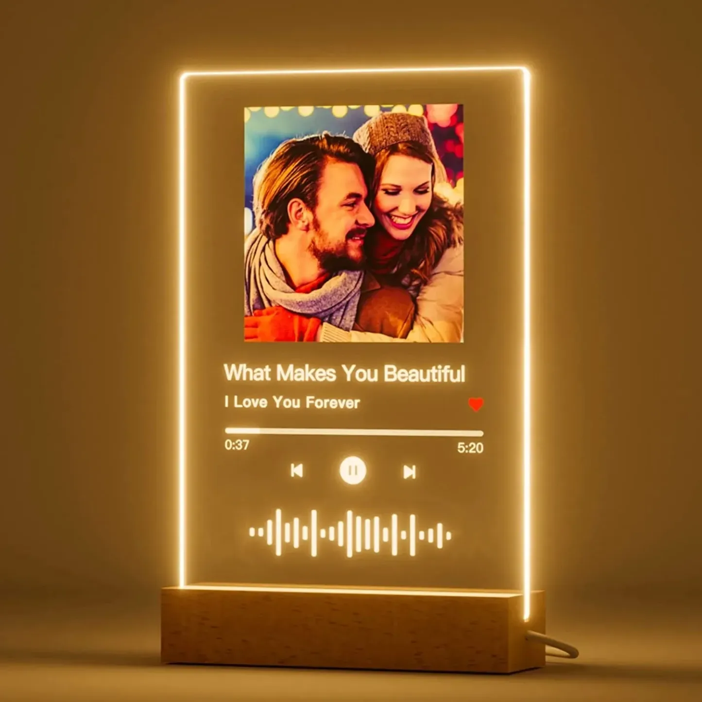 Custom Photo Music Plaque Night Light