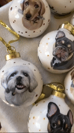 Custom Pet Portrait Ceramics Ornament from Your Photographs, Cat, Dog, Horse