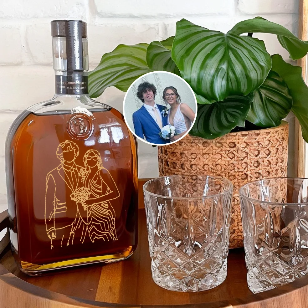 Custom Family & Couple Photo Whiskey Bottle