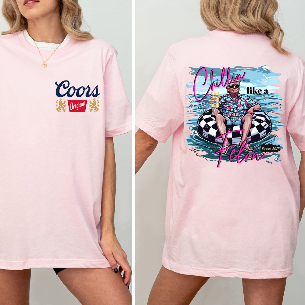 Hot Drinking Coors Chillin Like A Felon Summer 2024, Retro Quirky with Character Shirt