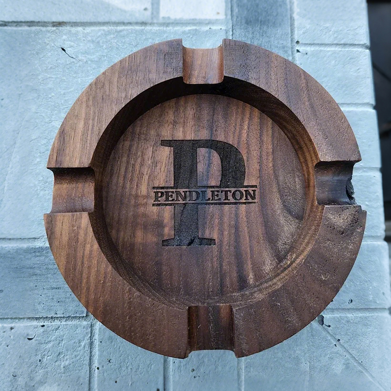 Personalized Name Walnut Cigar Ash Tray