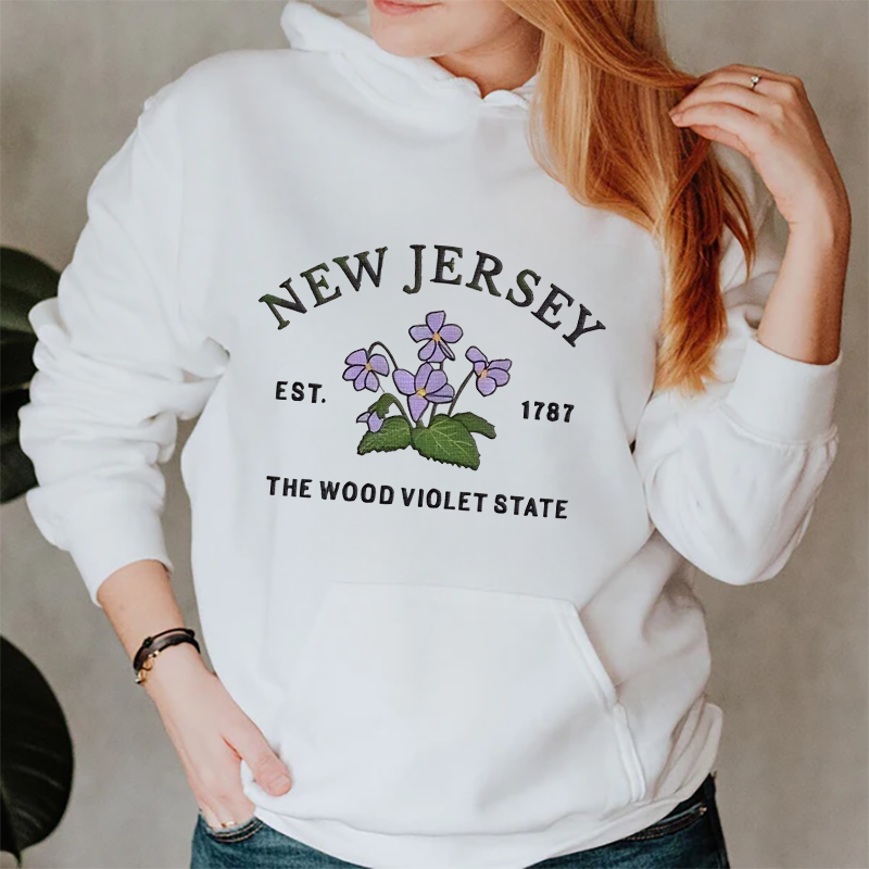 CUSTOM EMBROIDERED NEW JERSEY FLOWER SWEATSHIRT
