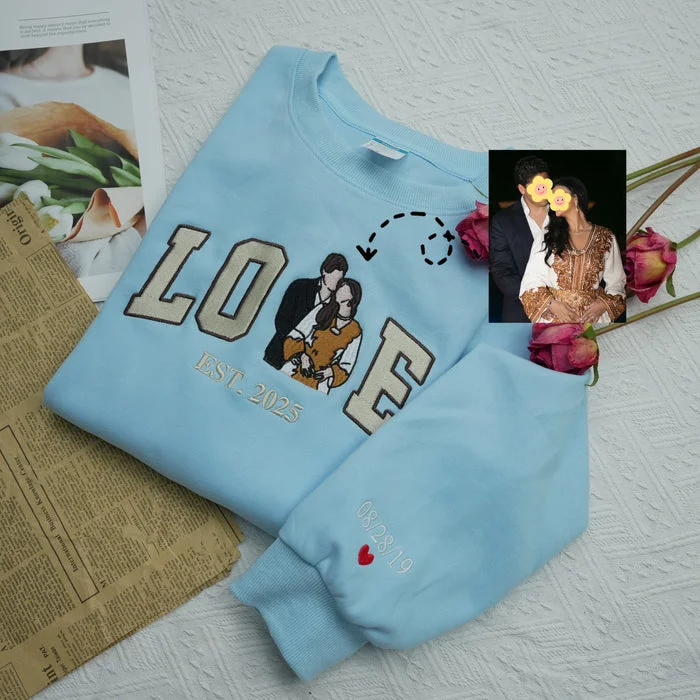New Couple LOVE Embroidered Sweatshirt