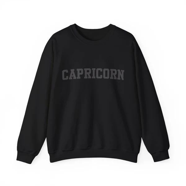 ♑Custom Zodiac Puff Print Crewneck-Capricorn Sweatshirt