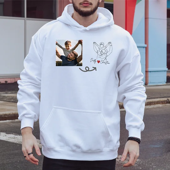 Personalized Embroidery Photo Sweatshirt Gifts for dad