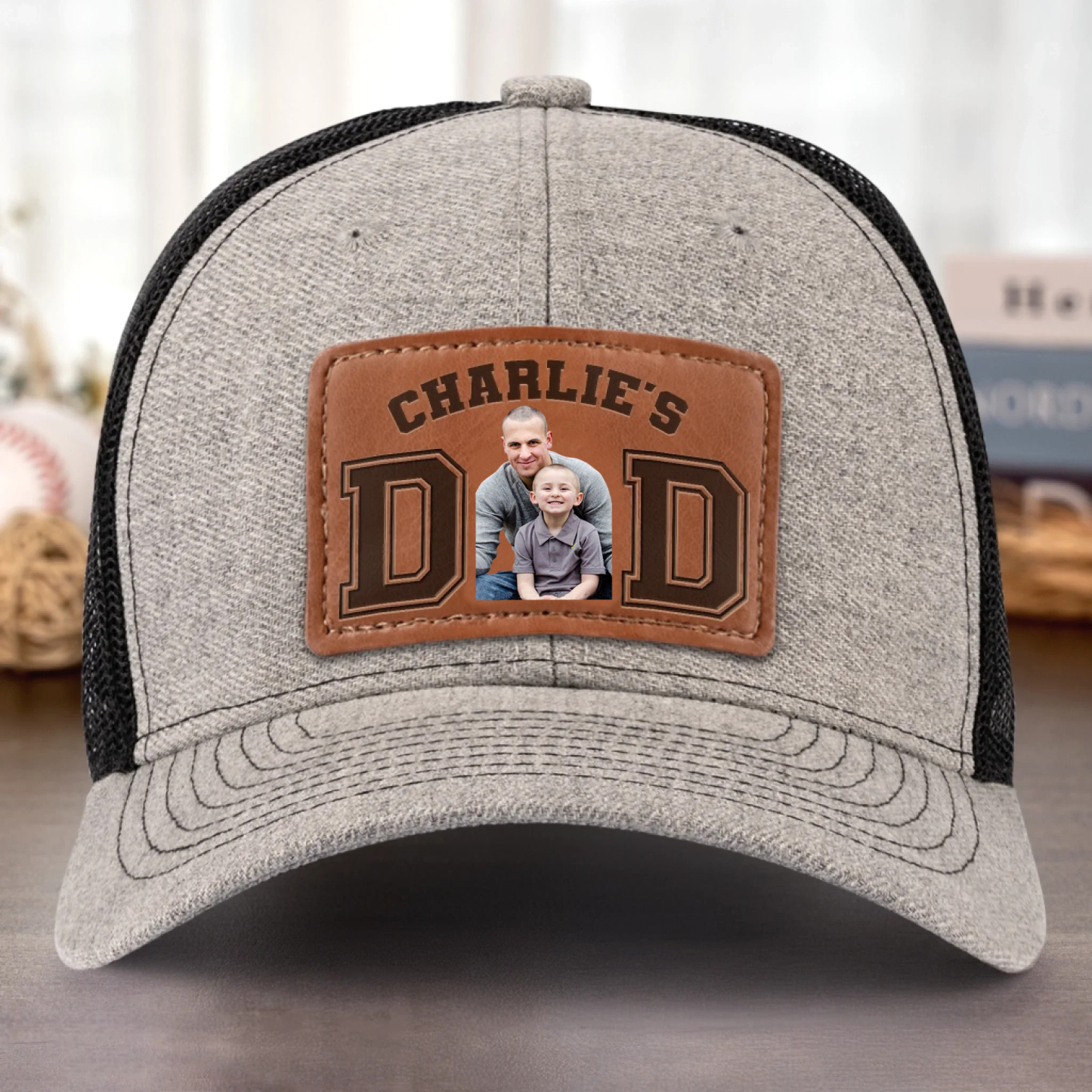 Tails Wag For This Guy - Dog Personalized Custom Leather Patch Hat - Father's Day, Gift For Pet Owners, Pet Lovers