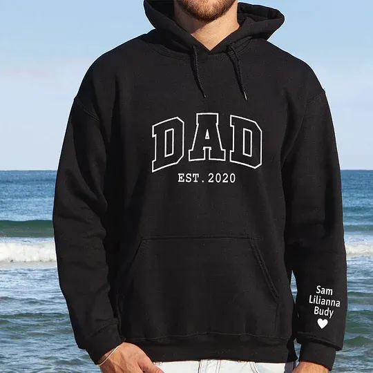 Custom Dad Embroidered Sweatshirt, Shirt With Kids Names, Grandpa Hoodie, Gifts For Dad, Fathers Day Shirt, Father's Day Gift, Daddy Gift