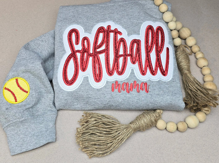 Customized Balls Glitter Sweatshirt，Gifts For Sports Lovers，Mama Sweatshirt