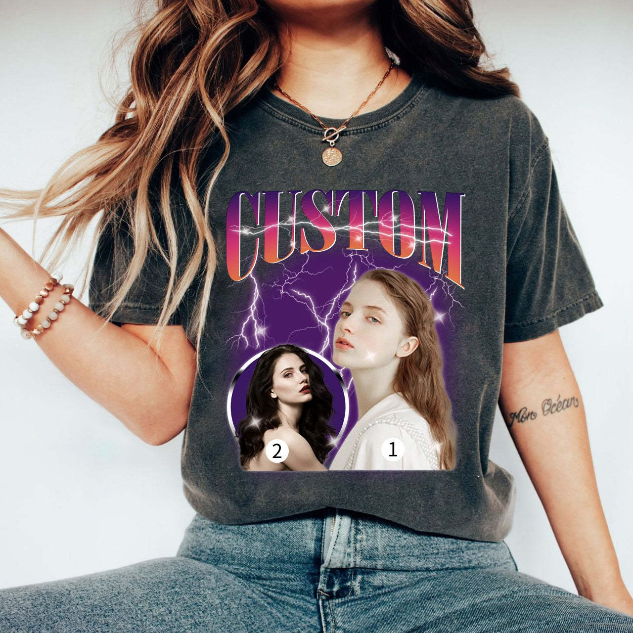 2 Photos Custom Vintage Tee