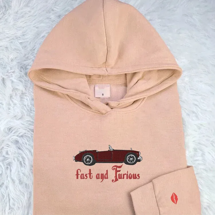 Extreme Speed Hoodie Embroidered Lovely Car Embroidered Hoodie