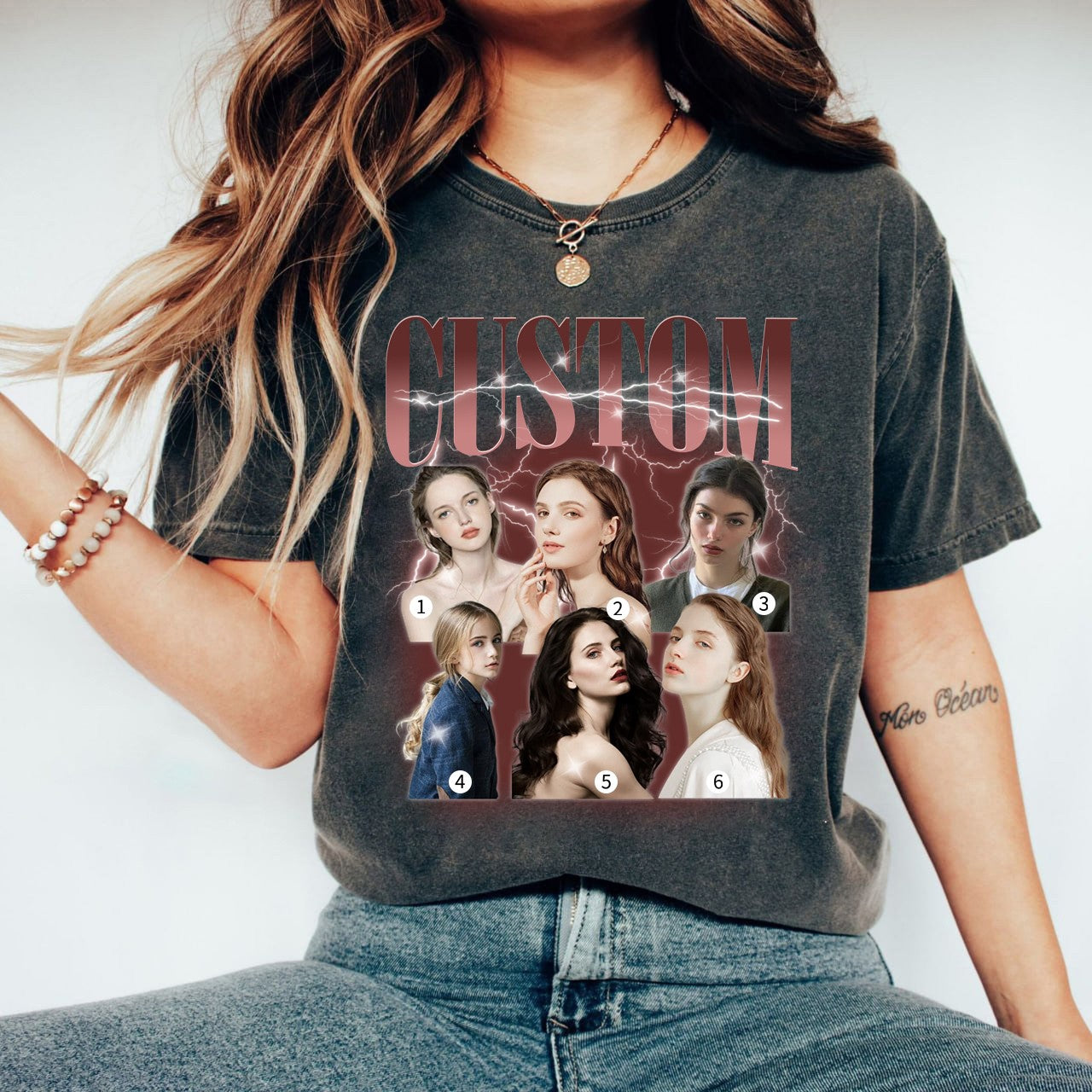 6 Photos Custom Vintage Tee