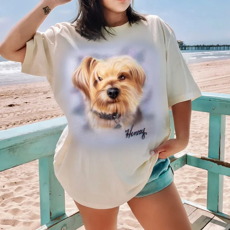 Pet Portrait Custom Airbrush Photo-Realistic, Hand Painted from Your Image Tee, Sweatshirt Hoodie