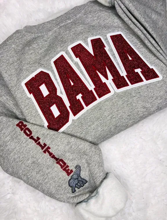 Custom Team Glitter Embroidered Sweatshirt Hoodie T-shirt