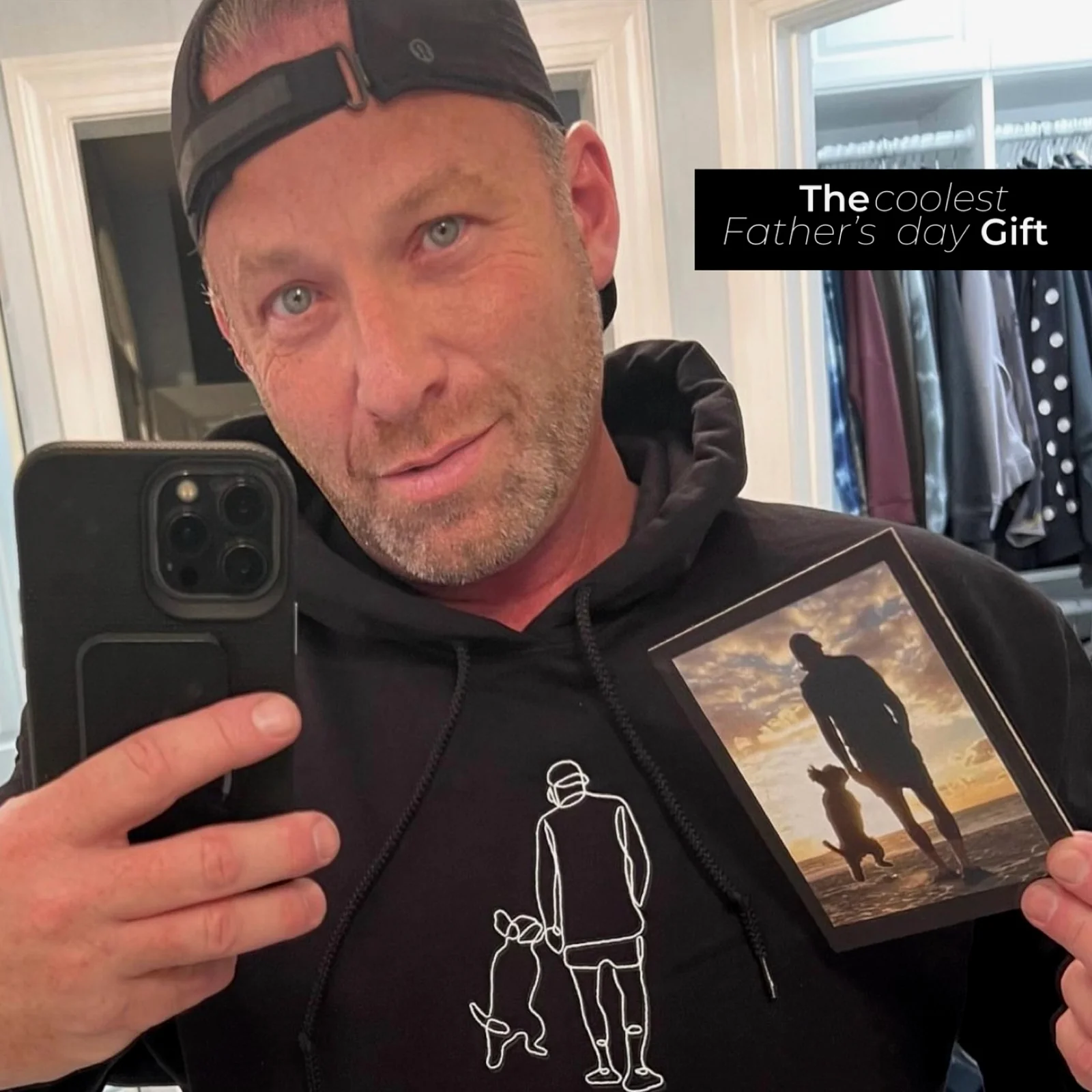 Custom Embroidered Hoodies for Couples – Matching Outline Portrait from Photo