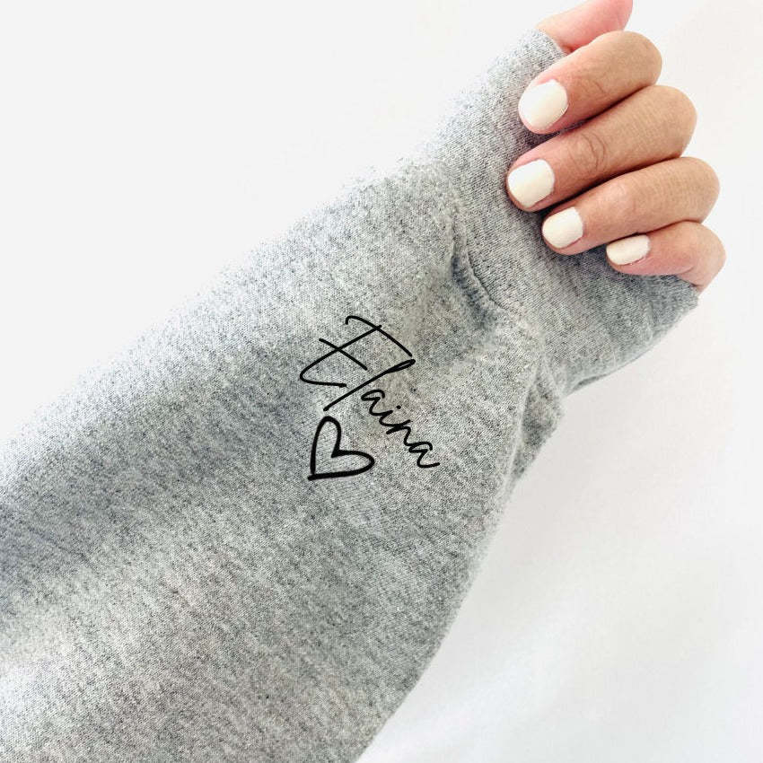 I Wear My Heart On My Sleeve, Custom T-Shirt,Sweatshirt&Hoodie, With Names On The Sleeve