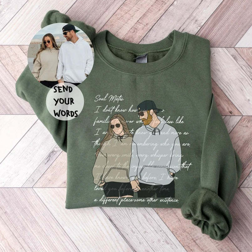 Confession Letter Custom portrait hoodie Couple Sweatshirt