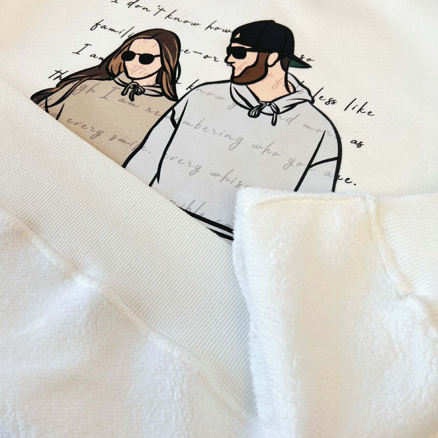 Confession Letter Custom portrait hoodie Couple Sweatshirt