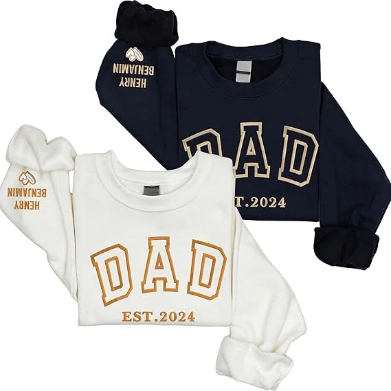 Custom Dad Est with Kids Names T-shirt , Sweatshirt
