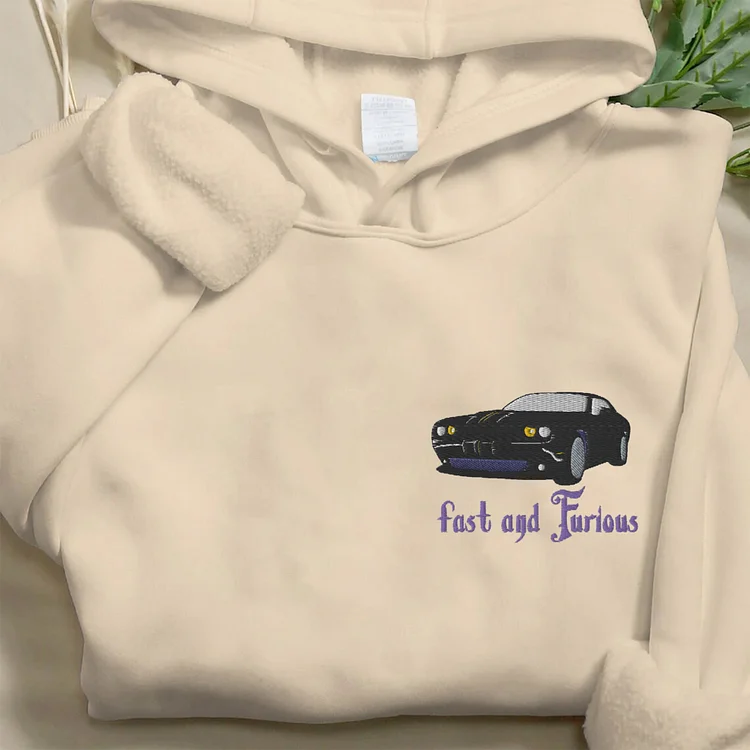 Extreme Speed Hoodie Embroidered Lovely Car Embroidered Hoodie