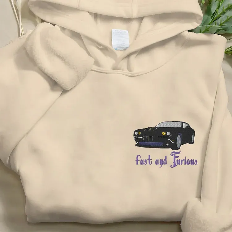 Extreme Speed Hoodie Embroidered Lovely Car Embroidered Hoodie