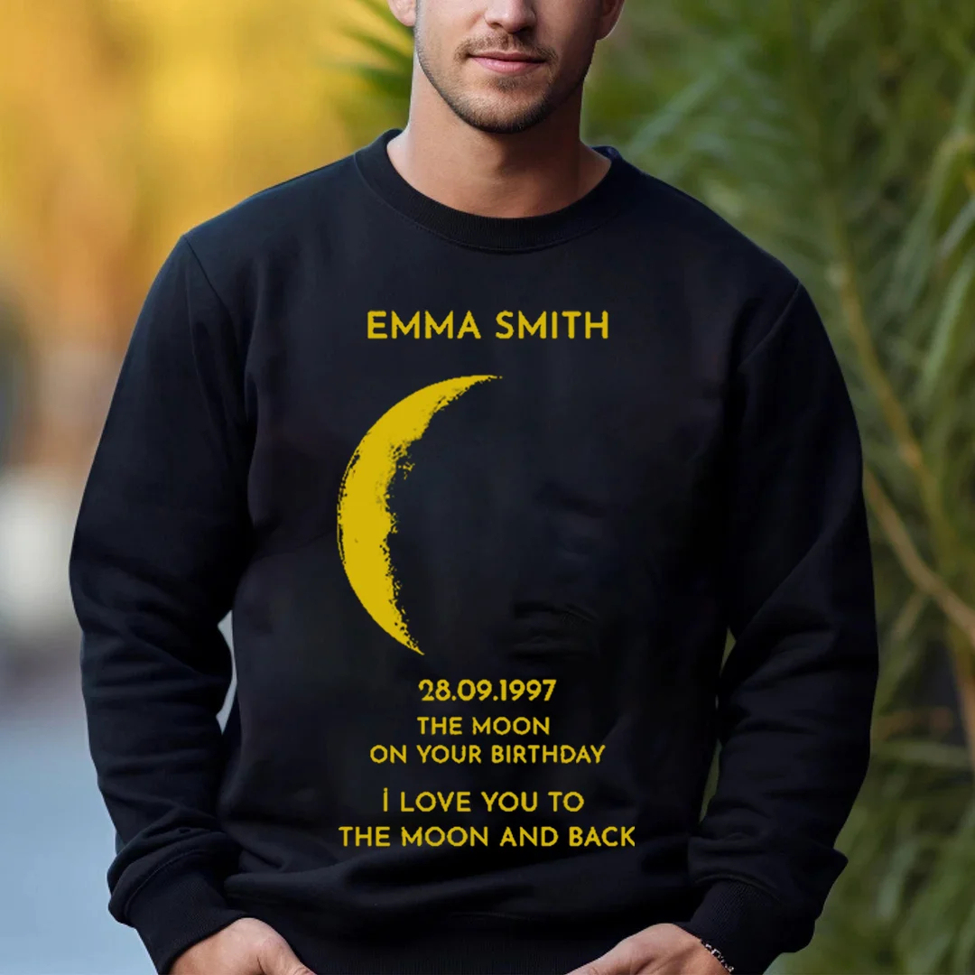 Custom Couple Art Sweatshirt/ REAL MOON PHASE SWEATER