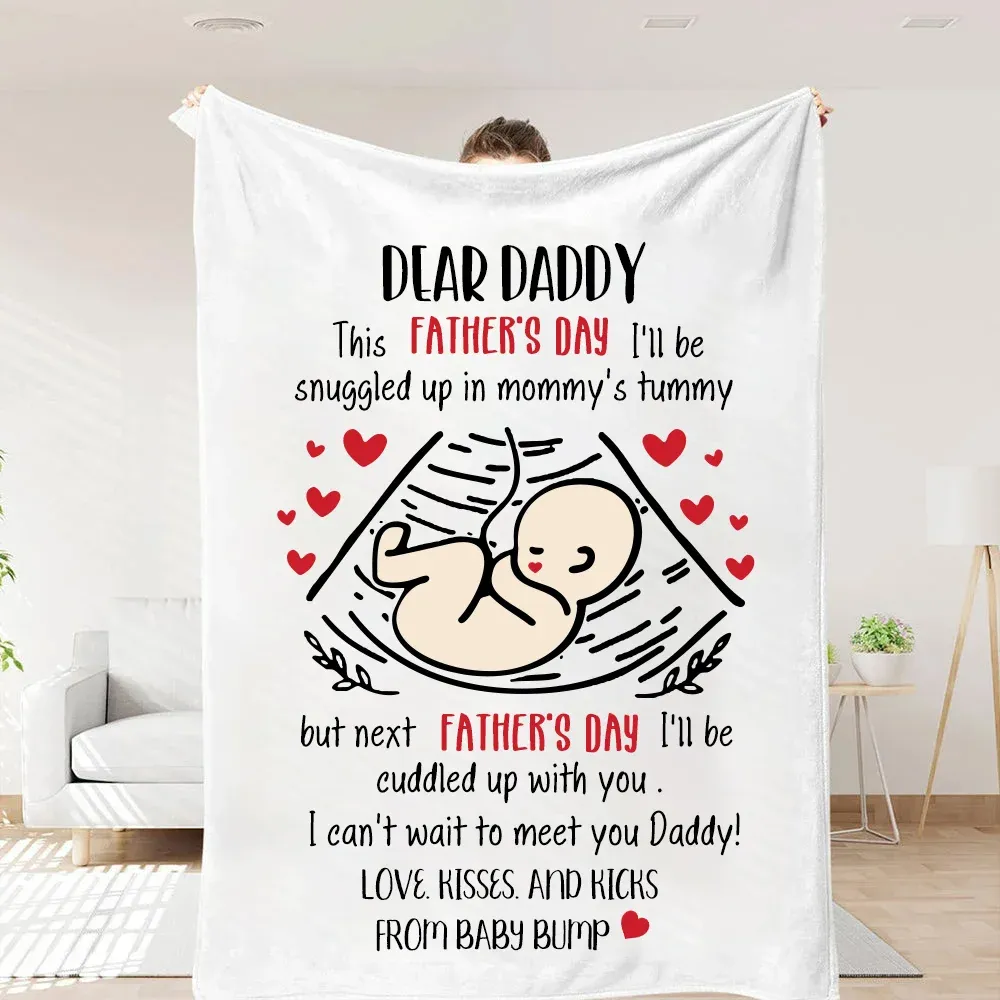 Dear Daddy Blanket, Happy Father's Day Blanket, Heart Blanket, Family Blanket