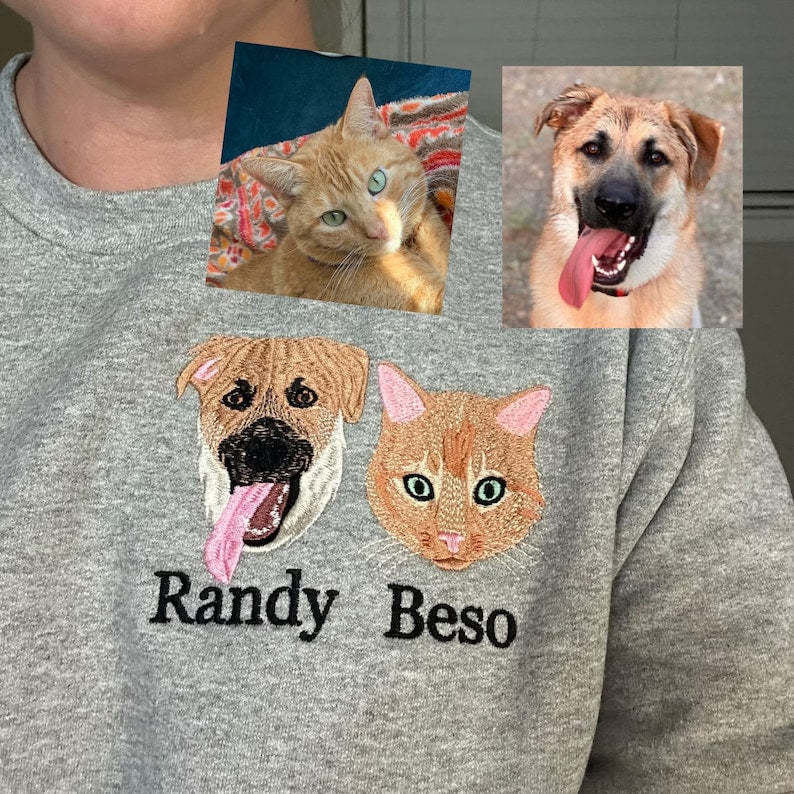 Personalized with Your Pet's Photo Embroidery Sweatshirt Hoodie