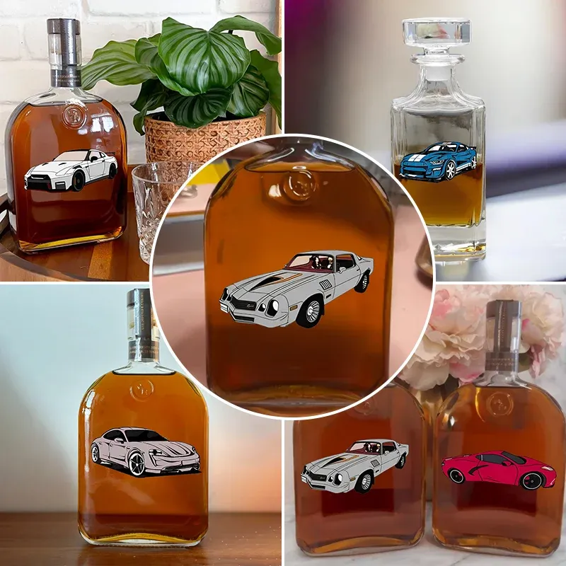 Custom Whiskey Bottles With Car Portrait