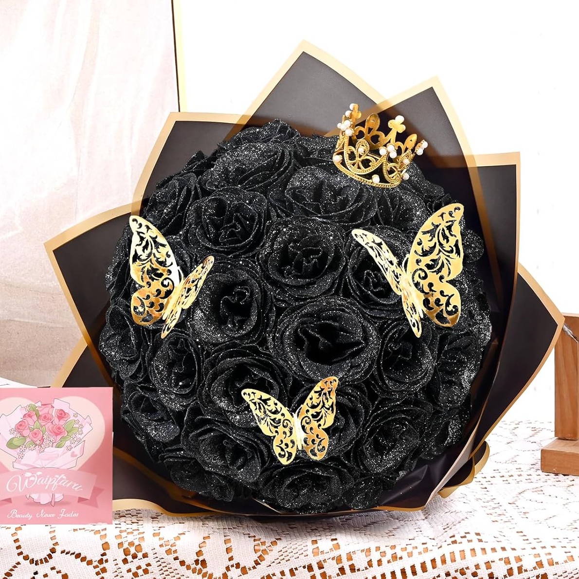 💕Glitter Rose Bouquet💕Couple Glitter Everlasting Rose Bouquet (Never Wither)