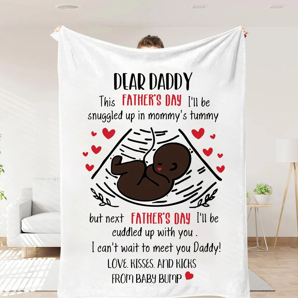Dear Daddy Blanket, Happy Father's Day Blanket, Heart Blanket, Family Blanket