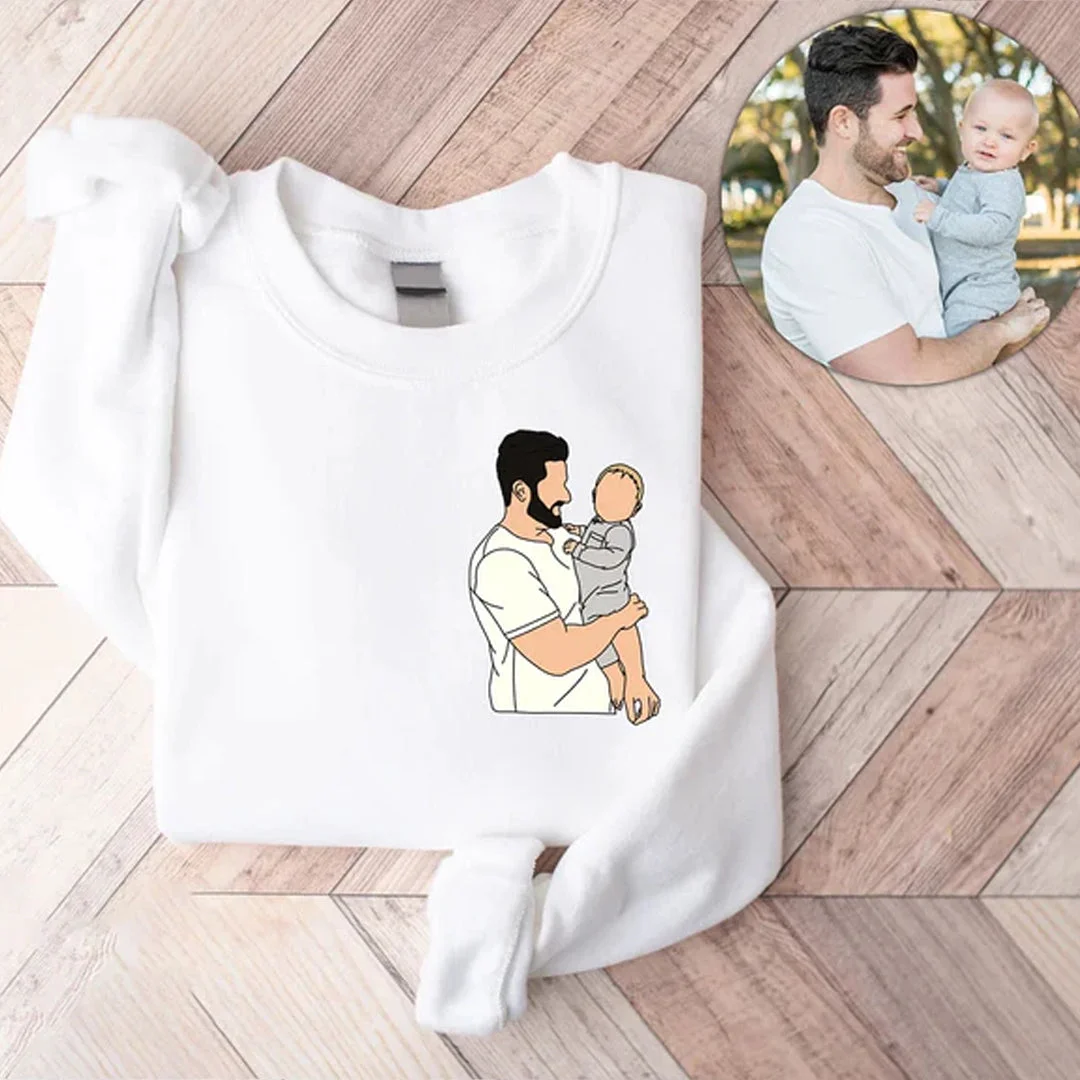 Custom Embroidered Portrait Sweatshirt from Photo 