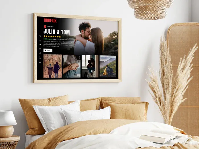 ⭐️Custom LOVEFLIX Movie Photo Frame with Your Love Story
