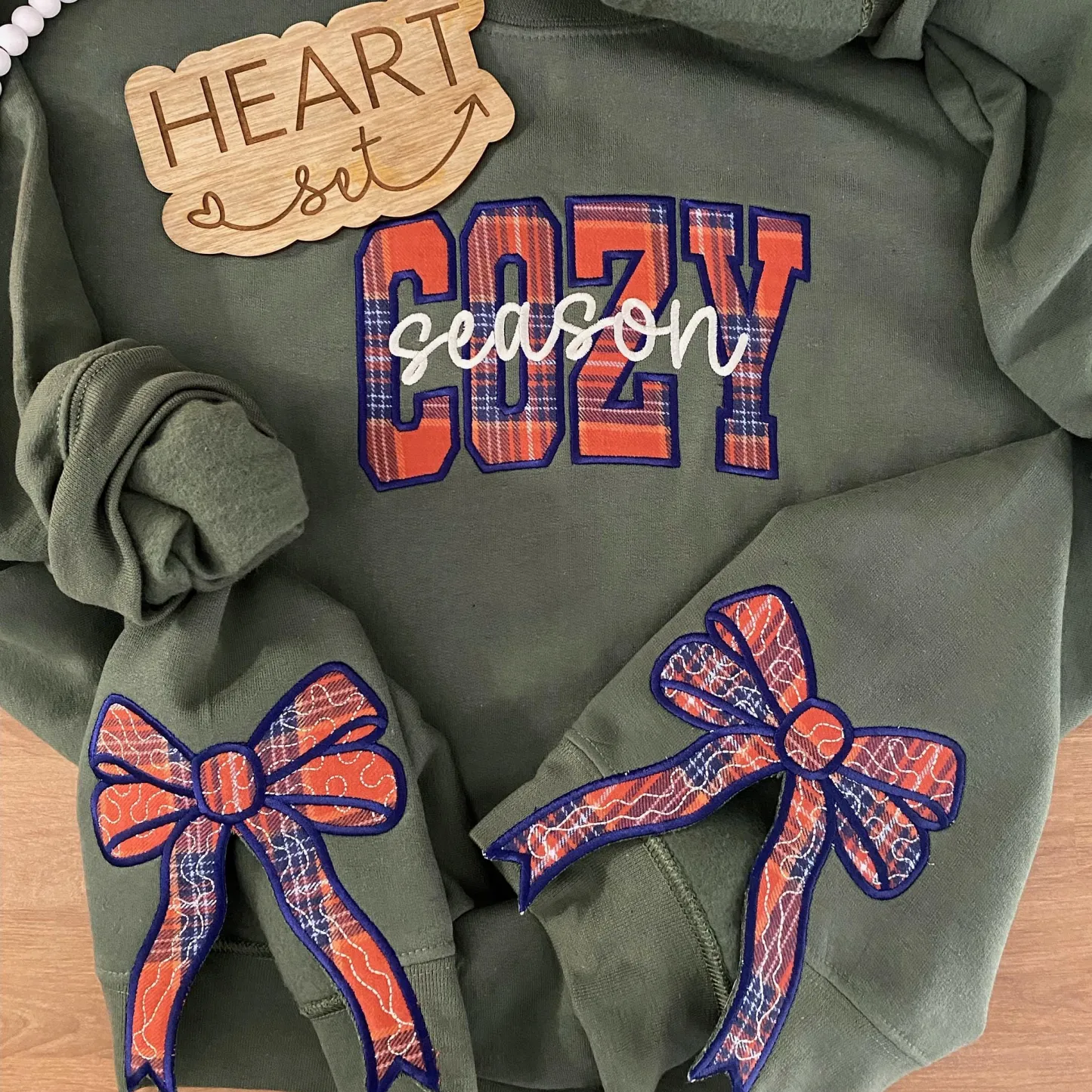 Cozy Season Side Bow Cut-Out Shirt , Plaid Fall Pullover , Cozy Season , Bow Cut-Out Shirt