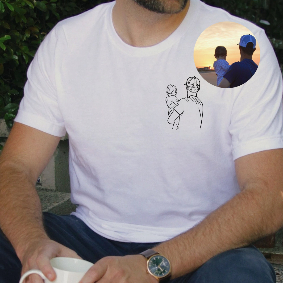 Custom Photo Portrait Printing Shirt - Gift For Dad