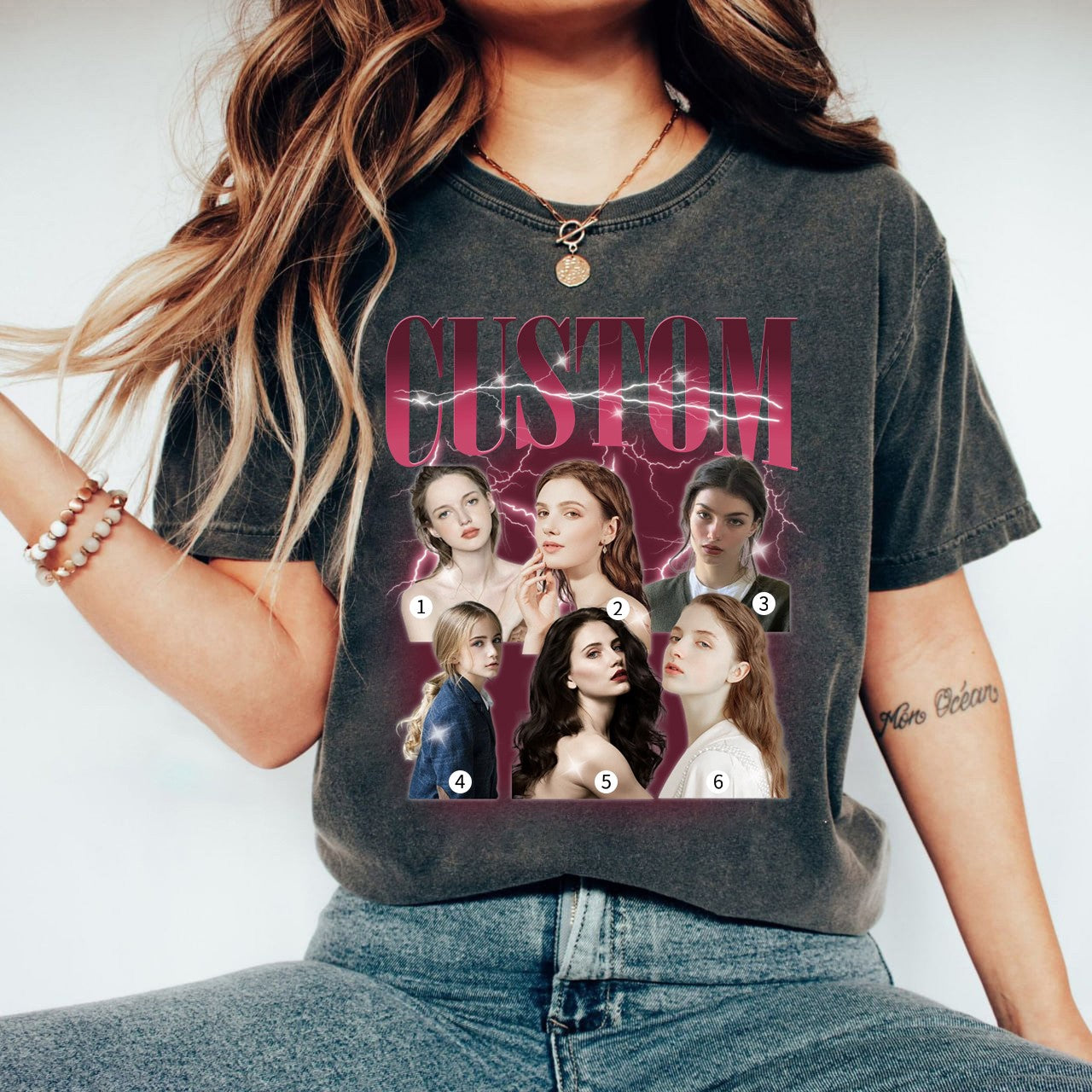 6 Photos Custom Vintage Tee