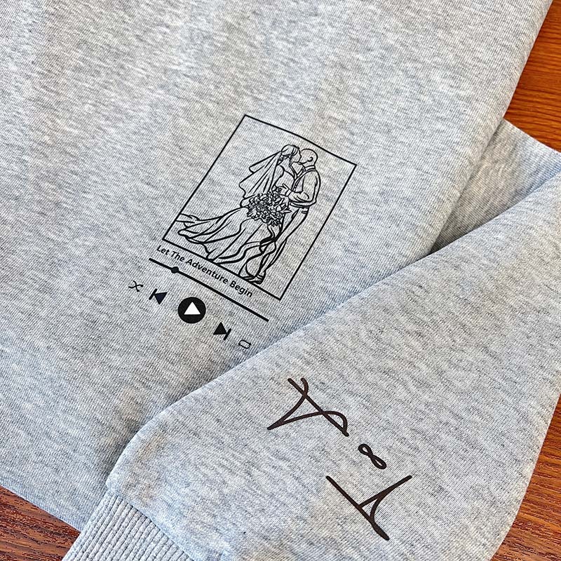 Custom Photo Embroidery Sweatshirt Couple hoodie