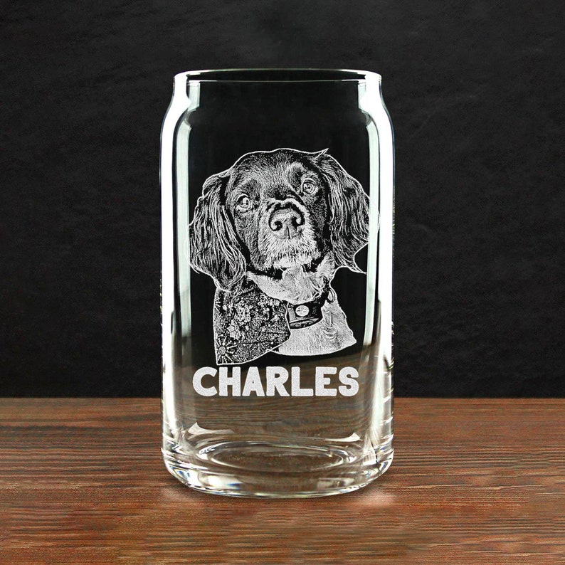 Custom Dog Portrait Whiskey Glass Gift - Engrave Your Pet Photo on Glasses, Gift for Pet Lovers