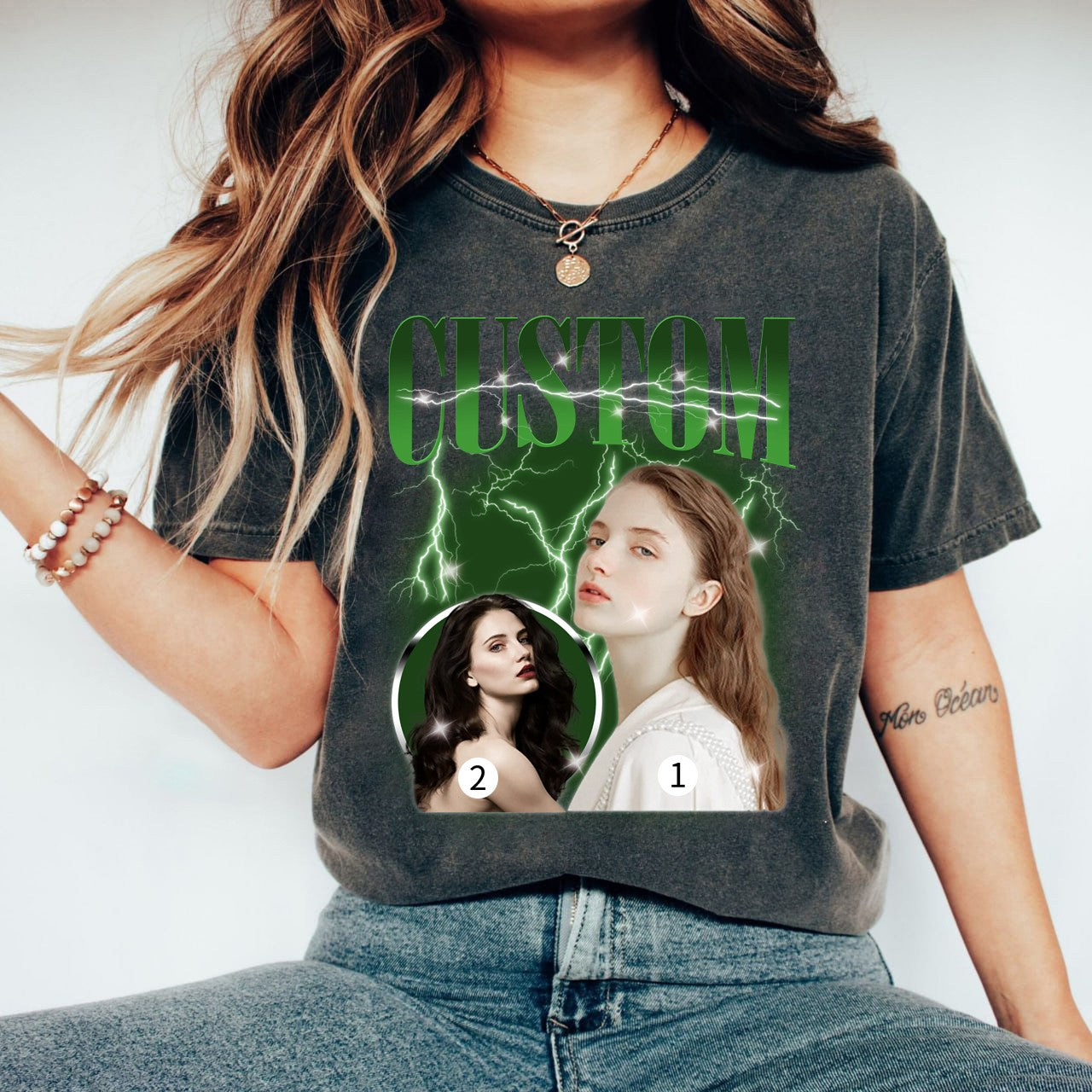 2 Photos Custom Vintage Tee