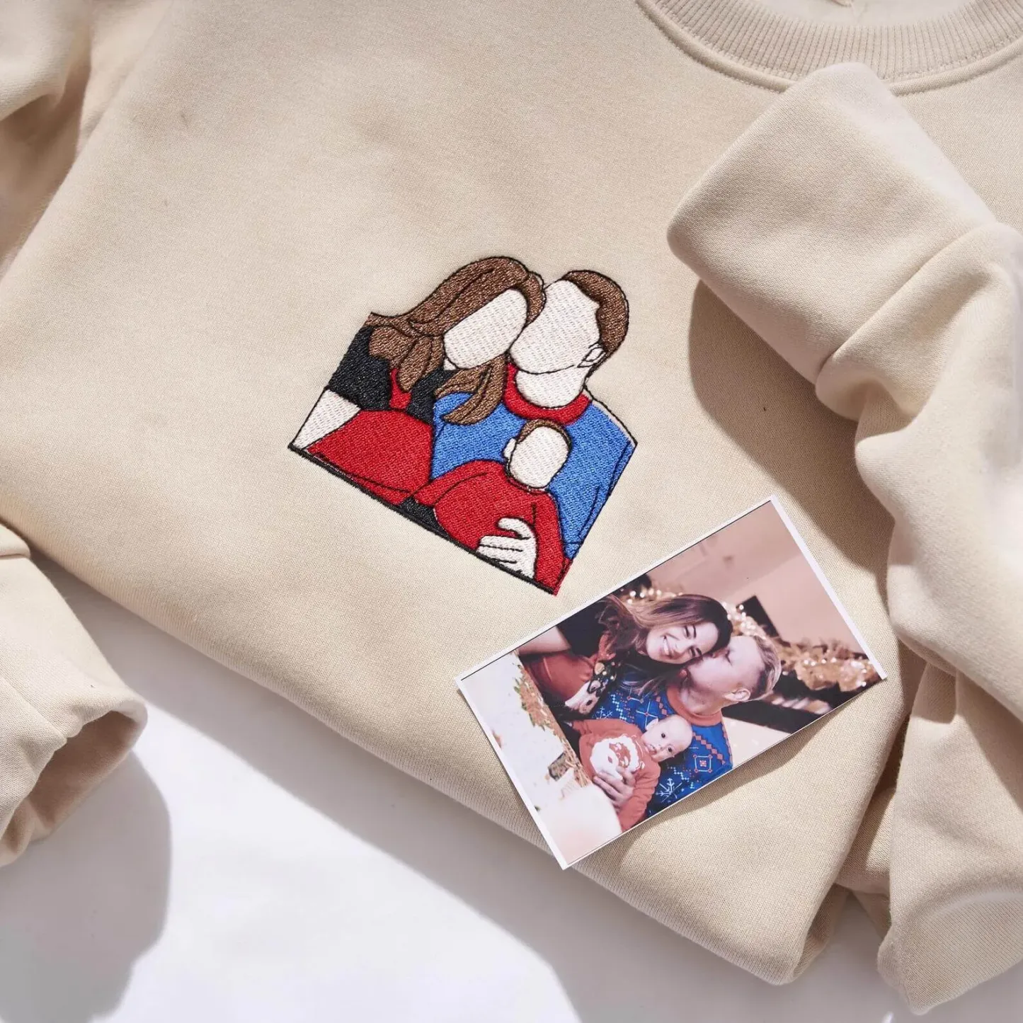 Custom Embroidered Sweatshirt with a Photo Portrait 