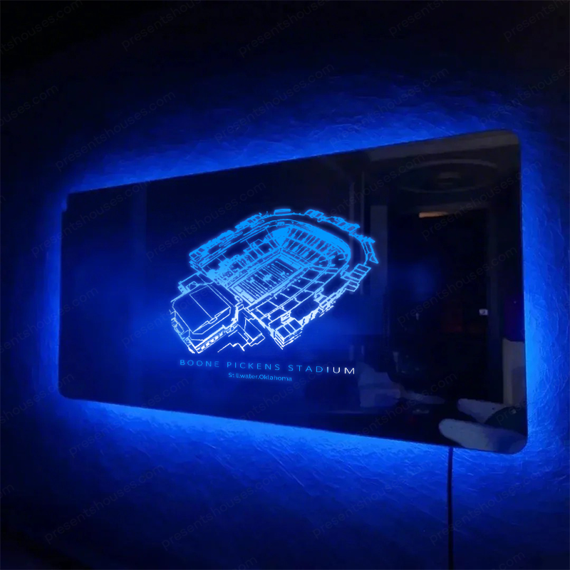 Boone Pickens Family Oklahoma Memorial Stadium Mirror Light-Gifts For Sports Lovers