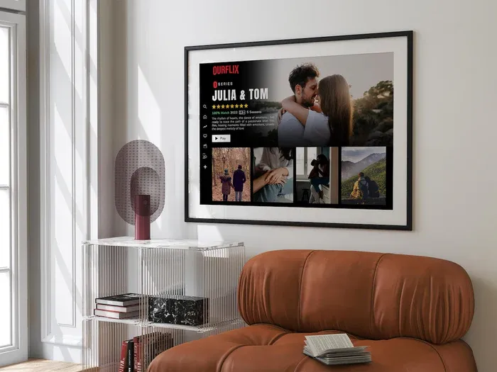 ⭐️Custom LOVEFLIX Movie Photo Frame with Your Love Story