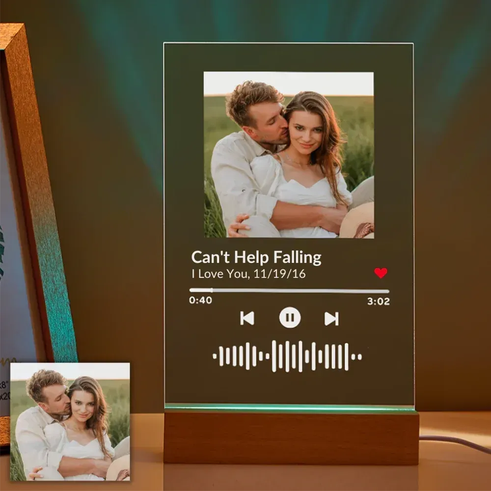Custom Photo Music Plaque Night Light
