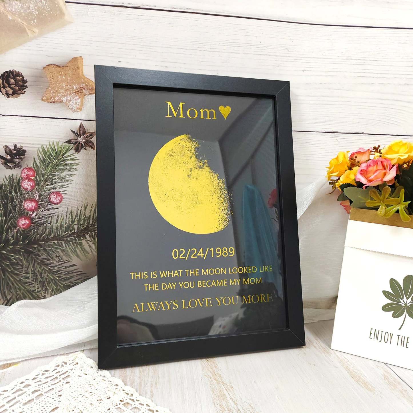 Custom Moon Phase With Custom Text - Commemorative Gift
