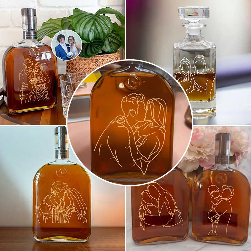 Custom Family & Couple Photo Whiskey Bottle