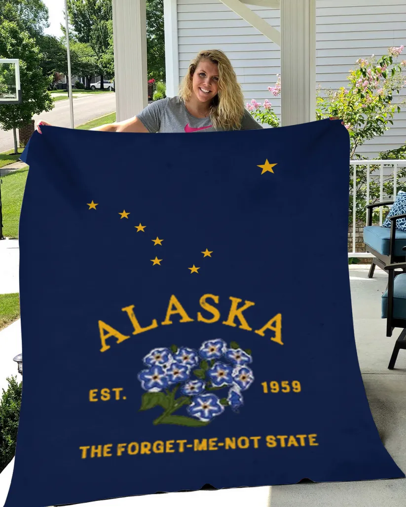 Custom Alaska Flower/ Flag Blanket