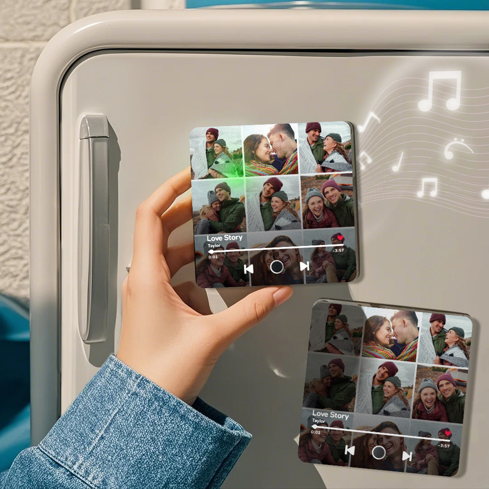 Customized Music Fridge Magnet Personalized Photo Fridge Magnet Can Play Songs and Adjust Volume